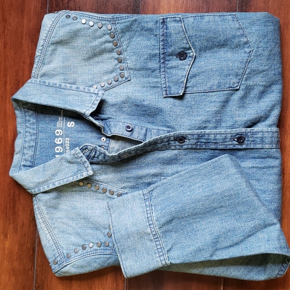 Gap denim stud top / S - Picture 4 of 4